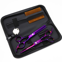 Ensemble de ciseaux légers à prix réduit LG 01 6,0 pouces, ensemble professionnel de ciseaux de coiffure, kit de coupe de cheveux pour barbier HSS-063
