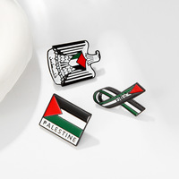 2024 Le nouveau chaud Palestine épinglettes badge en gros personnalisé blanc coloré ensemble métal ruban drapeau aigle doux émail broche