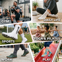 Chaussettes de yoga et de pilates en coton tricoté pour femmes, marque privée, été, logo personnalisé ODM