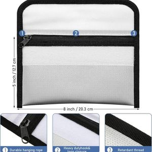 Sac de documents ignifuge et étanche personnalisé avec logo, sac à monnaie, coffre-fort, porte-documents pour documents, objets de valeur, usage de bureau et d'urgence - Product Image 2