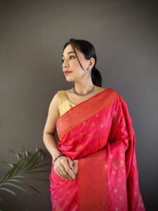 Pure Soft banarasi silk saree Original pure Banarasi Copper jari* and rich pallu with all over design and heavy border - Product Image 4