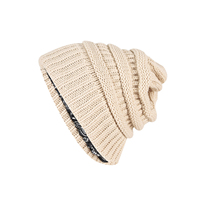 Gorros Unisex Personalizados al por Mayor con Logotipo, Gorro de Punto Grueso con Forro Polar, Térmico, Cálido, Informal, de Gran Tamaño, para Invierno