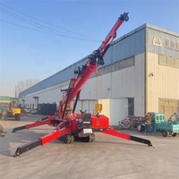 Nouvelle grue araignée compacte sur chenilles à jambes télescopiques hydrauliques, vente directe usine chinoise, avec moteur, capacité 8T pour espaces étroits