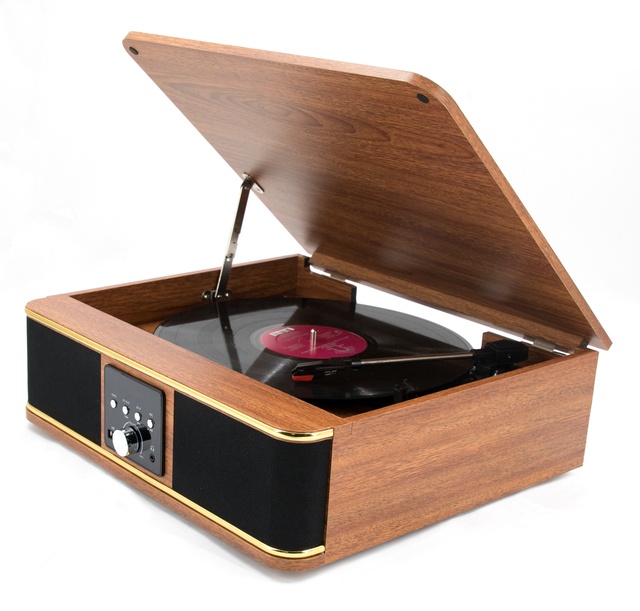 Wireless Connective Vinyl LP Player Modern Fashion Look with Blue Tooth Gramophone with FM Radio and USB Encoding Function