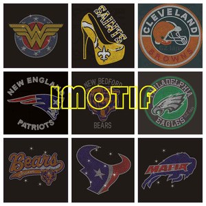 Kansas <span class=keywords><strong>Chiefs</strong></span> Futebol Logo Design Ferro em Custom Rhinestone Transferência Motif - Product Image 5