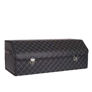 Leather <b>Trunk</b> <b>Storage</b> Box Foldable Car Organizer For Rear Cargo Compartment - Product Image 1