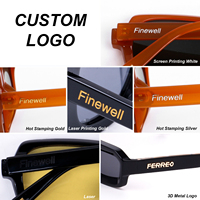 Lunettes de soleil Finewell rétro carrées avec logo personnalisé, protection UV400, montures TR90 surdimensionnées de marque de luxe, branches CP, pour femmes et hommes