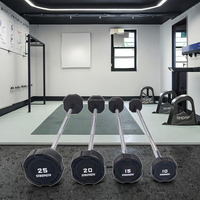 Barbell droit et plié fixe en acier pour équipement de musculation pour musculation