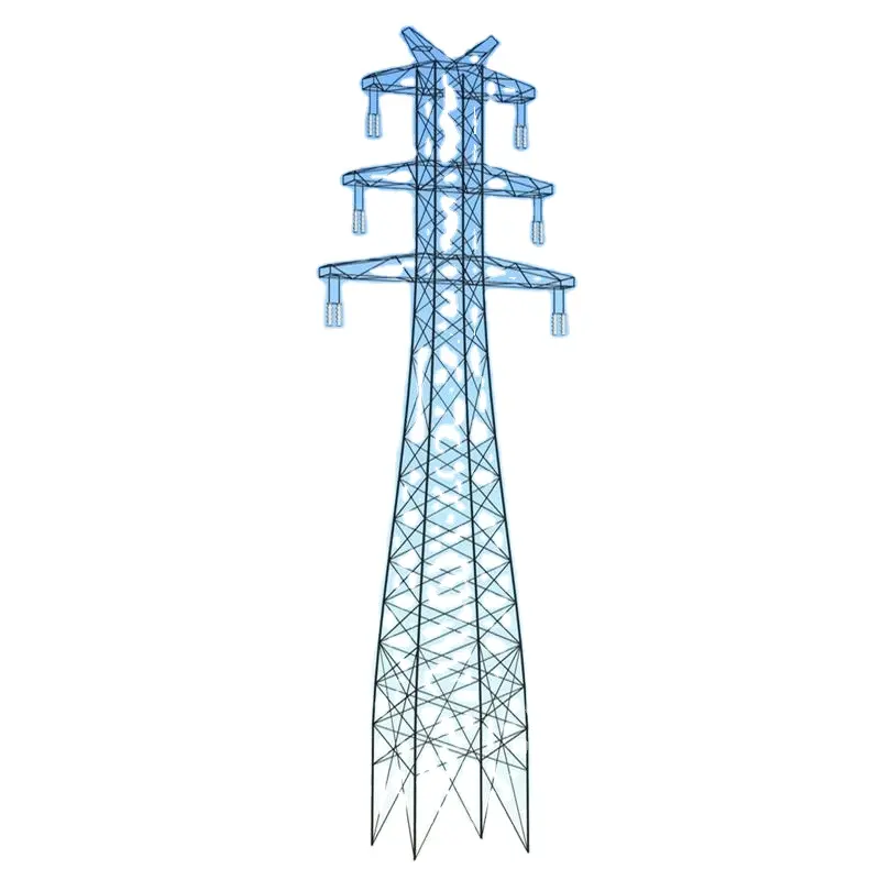 Línea de transmisión de postes tubulares de 33kv, torres de doble circuito de poste eléctrico de brazo cruzado galvanizado