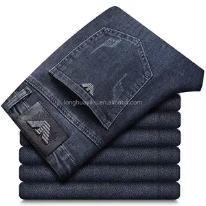 Wholesale of denim jeans for men's elastic summer fashion and leisure in Europe and America for foreign trade