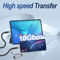 Adaptateur Gigabit Ethernet RJ45 Câble USB C Vitesse 10GBPS pour HDTV Caméra Moniteur Ordinateur Projecteur Lecteur DVD PVC Paire torsadée