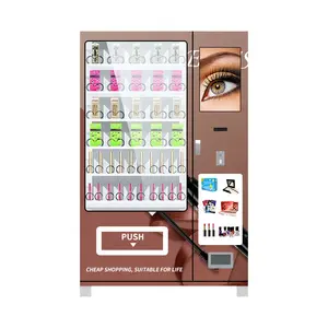 Top sales eye lashes cosmetic vending machine with advertising screen Vending Machine Hair Custom eyelashes hair uk
