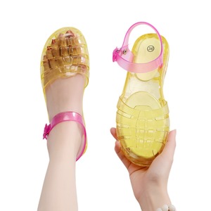 Sandales plates en PVC pour femmes, style pêcheur, avec bride en T et design tressé, antidérapantes et imperméables, tendance mode estivale, vente en gros - Product Image 2