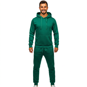 Survêtement de jogging respirant pour homme de qualité, personnalisable OEM, tenue d'entraînement d'hiver, motif uni décontracté, survêtement à capuche - Product Image 1