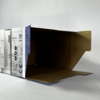 Caja de Cartón para Embalaje de Productos Electrónicos, Impresión Offset CMYK de 4 Colores, Resistente, Biodegradable, con Recubrimiento UV Único, Azul, para Pedidos al por Mayor