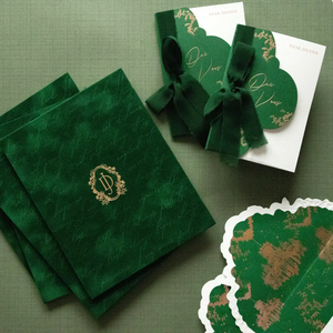 Luxe forme spéciale dossier annonce feuille d'or couverture rigide velours carte d'invitation de <span class=keywords><strong>mariage</strong></span> boîte Double porte enveloppe doublure - Product Image 1