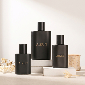 Aikun - Set de Perfume de Larga Duración en Envase de Vidrio Negro Mate de 30ml, 50ml y 100ml, con Logotipo Personalizado en Níquel, Caja Negra, MOQ Bajo, Envío Rápido para Marcas - Product Image 4