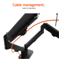 Support de bureau double avec vérin à gaz, hauteur réglable, max. 10 kg, compatible 13-32 pouces, robuste et durable Auki