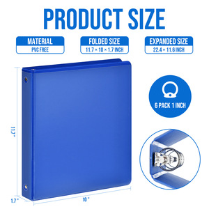 Classeur PVC spécial Double-sac dossier <span class=keywords><strong>de</strong></span> stockage en PVC trieur <span class=keywords><strong>de</strong></span> documents <span class=keywords><strong>de</strong></span> bureau à feuilles mobiles classeur à trois anneaux - Product Image 2