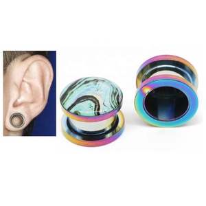 ONDA <span class=keywords><strong>foto</strong></span> incrustaciones Arco Iris carne túneles y tapones cuerpo joyería - Product Image 2