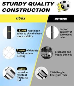 Red de portería de fútbol con 10 zonas de gol destacadas, equipo portátil para campo de fútbol, entrenamiento de tiro en el patio trasero - Product Image 3