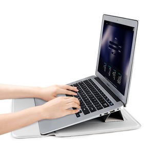 ซองใส่แล็ปท็อปหนัง PU สำหรับ MacBook Air พร้อมขาตั้ง - Product Image 3