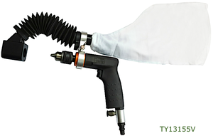 Perceuse pneumatique industrielle TY13155V à aspiration centralisée, mandrin 3/8 po, 550 tr/min, 0,45 CV, poignée pistolet, accessoire de collecte des poussières de perçage - Product Image 2
