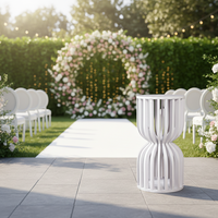 Support de fleurs en PVC + acrylique blanc de haute qualité, socle de présentation, support de table à gâteau pour la décoration de baby shower, mariage, intérieur/extérieur