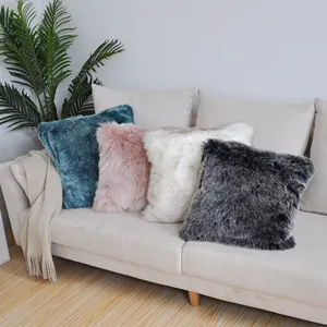 Bantal Sofa Bulu Palsu Mewah Dekorasi Bantal Bulu Sintetis Pemasok Bantal Penutup Bantal Bulu Rubah Palsu