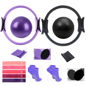 Ensemble de fitness Pilates Ring, 18 pièces, kit d'exercices de yoga avec bandes de résistance pour femmes, accessoires de mise en forme corporelle, matériau EVA - Product Image 3