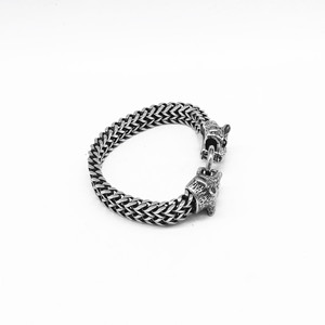 Pulsera yunnique de acero y titanio con cabeza de lobo, joyería Punk Hip Hop para hombre, pulsera con diseño geométrico de animales, GZYB 0515 - Product Image 4