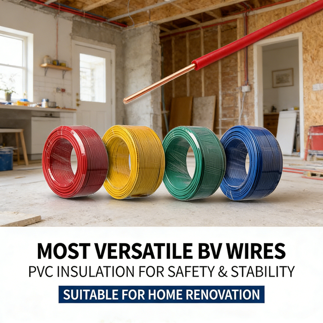 BV Electrical Wire Low Voltage Wire 1.5mm 2.5mm 4mm 6mm Pure Copper PVC Insulated Building Cable