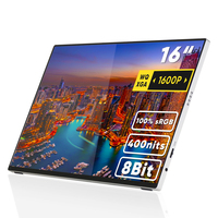 Moniteur portable 16 pouces 2,5K, écran externe QHD IPS ultra fin, type-C pour ordinateur portable, tablette, téléphone, configuration triple moniteur