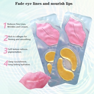 Kit de masque pour les lèvres au collagène végétalien avec Aloe Vera et vitamine C feuille de gel hydratante raffermissante 24K coffret cadeau masques pour les lèvres en or Vente en gros - Product Image 6