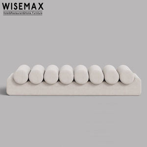 WISEMAX MUEBLES Lujo Moderno Banco de dos plazas Silla Sofás de tela de terciopelo Cama otomana larga Banco de extremo Salón de ocio Apartamento - Product Image 5