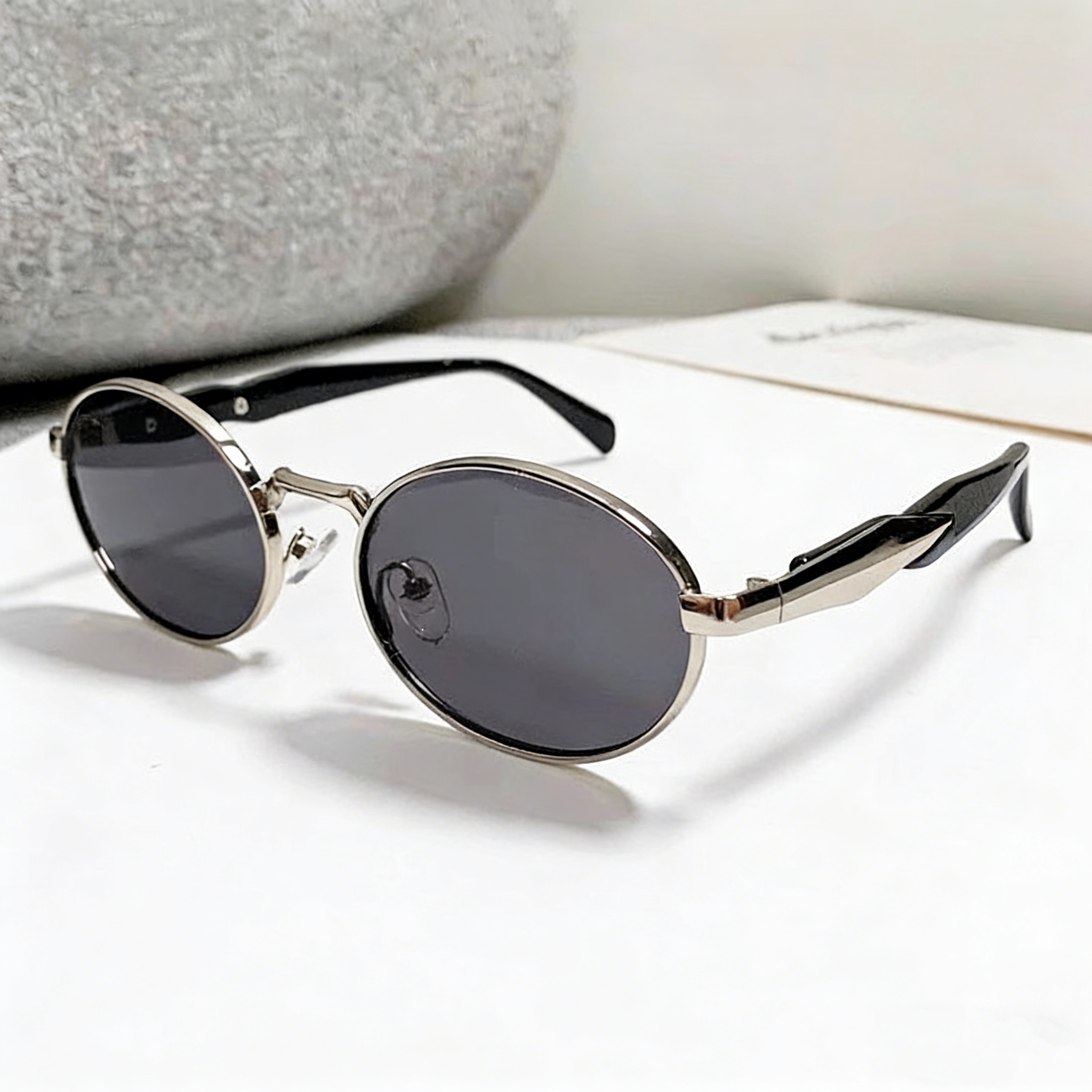 Silver Frame Blcak Lens