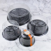 Boîte en plastique transparent jetable PET recyclé 12 "& 14" Blister Boîte à gâteau pour produits alimentaires (Gâteau Salade Sucre Sushi)