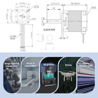 Moteur pas à pas hybride RB NEMA11 70mNm avec moteur pas à pas pour imprimante, moteur pas à pas CNC à faible hauteur 28mm 6.1V DC