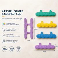 Clips de fermeture magnétiques colorés en silicone pour sacs de chips, de snacks et de pain – Gadgets de cuisine réutilisables en gros