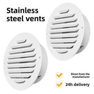 Coperchio Traspirante Bianco in Acciaio Inossidabile per Cappa <span class=keywords><strong>di</strong></span> Ventilazione a Testa Piatta con Griglia Rotonda e Serranda <span class=keywords><strong>di</strong></span> <span class=keywords><strong>Scarico</strong></span> - Product Image 4