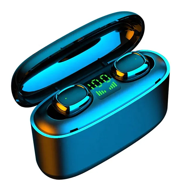 뜨거운 G5S IPX7 무선 헤드폰 9D 터치 컨트롤 TWS 이어폰 전원 은행 3500mAh Auriculares 블루 LED 디스플레이