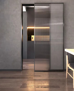 Système <span class=keywords><strong>de</strong></span> porte coulissante sans rail, quincaillerie cachée, avec fermeture douce, installation <span class=keywords><strong>de</strong></span> miroir en verre, sans <span class=keywords><strong>bruit</strong></span>, kits <span class=keywords><strong>de</strong></span> porte coulissante transparente - Product Image 2