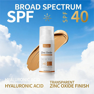 <span class=keywords><strong>Crema</strong></span> Solare SPF40 con Ossido di Zinco e Acido Ialuronico, Idratante Colorato, Protezione Solare, Etichetta Privata, Naturale, OEM - Product Image 1