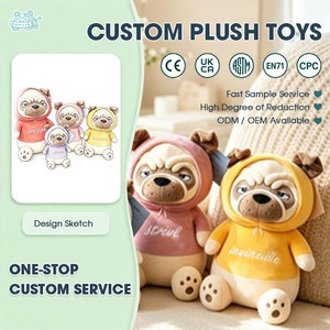 Prix d'usine – Chiot Pug Mascotte Professionnel Personnalisé en Peluche avec Logo Brodé pour Cadeaux Promotionnels et Décoration Intérieure - Product Image 1