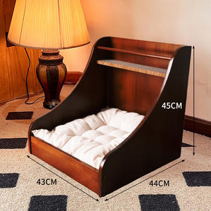 Cama de madera maciza ecológica para gatos, perrera para mascotas, cama clásica de almacenamiento para perros pequeños, cartón para gatitos de estilo danés - Product Image 4