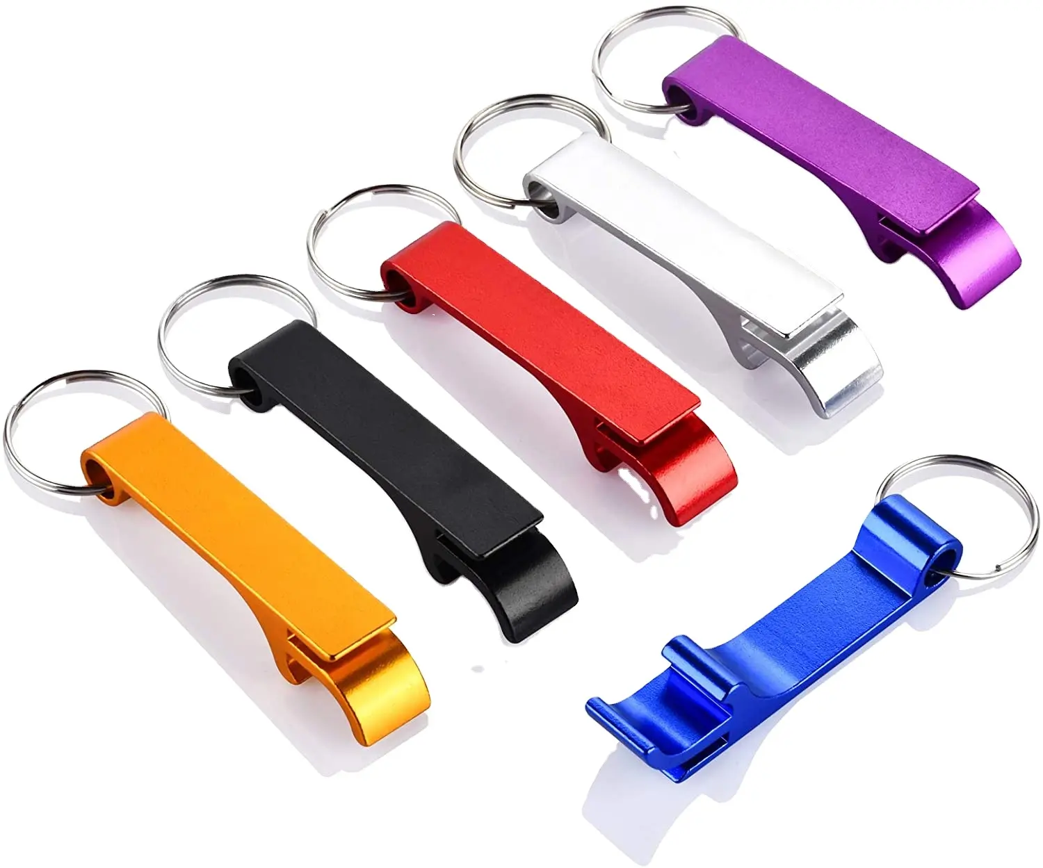 Cheap Multi Colors Blank Metal Can Custom Logo Key Rings Wine Beer Bottle Opener Key chains