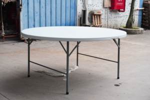 <span class=keywords><strong>Mesa</strong></span> <span class=keywords><strong>Redonda</strong></span> Plegable para Exteriores de 6 pies, 5 pies, 4 pies - <span class=keywords><strong>Mesa</strong></span> de Plástico Blanca Semicircular para Eventos, Bodas, <span class=keywords><strong>Catering</strong></span>, Comedor en el Patio - Product Image 4