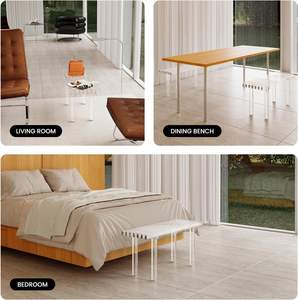 Hojas de acrílico gruesas sólidas de 35 pulgadas, tornillos combinados, <span class=keywords><strong>Banco</strong></span> de entrada fijo, <span class=keywords><strong>banco</strong></span> de almacenamiento largo y ancho Lucite para dormitorio - Product Image 5