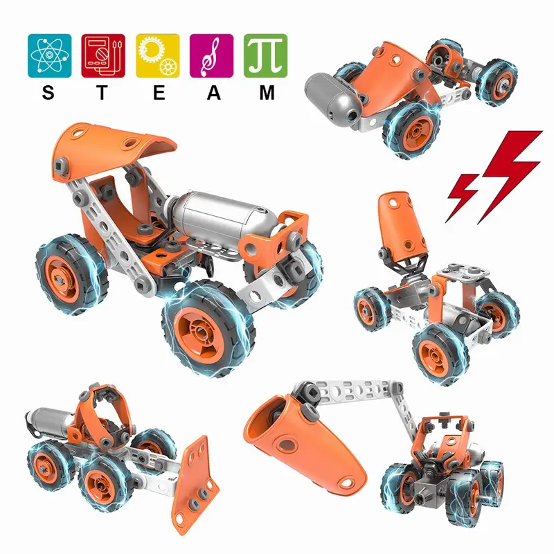 Tiges électriques 3D de construction et jeu, 5 modèles en 1, jouets créatifs et éducatifs, blocs de construction pour assemblage Flexible, bricolage