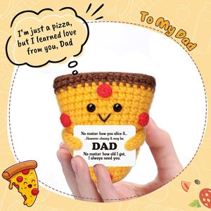 Pizza all'uncinetto fatta a mano, regalo per la Festa del Papà, decorazione artigianale in lana - Product Image 4